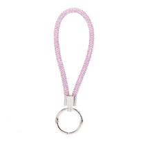 Keychain Wrist Straps Cord Car Key Wallet Decorations Rhinestone Phone Lanyard rožinė