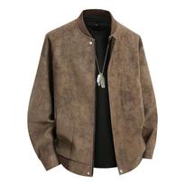 Odinė striukė Vyriška Suede Paltai Pavasarinis Vėjo Striukė Oversized 6XL 7XL 8XL Didelio Dydžio Gatvės Moto Ruduo Prekės ženklas Vandeniui atspari Softshell 8XL gray