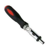 Adjustable Ratchet Screwdriver with Rotatable Ratchet Handle Inside Hexagonal Angled Professional for Computer Work black