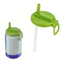 Creative Soda Can Seal Cover Contrasting Color Silicone Soda Lids with Straws Outdoor Picnics Portable Beverage Soda Tank Cover žalia