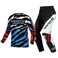 Vaikiški motokroso marškinėliai, kelnės, žali, juodi, 3, 4, 5, 6, 7, 8, 9, 10 metų, visureigių kostiumas, mėlynas, oranžinis, enduro, krosas, berniukas ir mergaitė. S-20