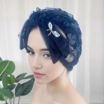 New Lace Flower Bonnet Hat Full Coverage Breathable Bohemian Headscarf Soft Wrinkled Cover White Hair Headscarf Hat Summer Wear juoda
