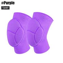 1Pair Non-Slip Knee Brace Soft Knee Pads Compression Sleeve for Volleyball Basketball Running Football Cycling Women Men M violetinė