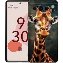 giraffe illustration Phone Case For Google Pixel 9 8 7 6 Pro XL 8A 6A 7A 5G Soft Shockproof TPU Black Cover Fundas For Pixel 9 Pro XL brown