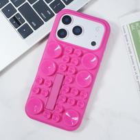Niche cream suction cup silicone cover for iPhone16Pro max mobile phone case Apple 17 new 15/14 17PROMAX pink