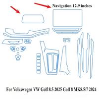 For VW Golf 8.5 2025 Golf 8 MK8.5/7 2024 Accessories Interior Film Transparent TPU Gear Panel GPS Center Console PPF Protection A