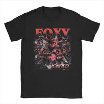 Men TShirt Vintage Five nights FNAF Foxy Novelty Cotton Tee Shirt Short Sleeve  T Shirts O Neck Tops Gift Idea L gray