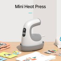 Handheld Heat Press Machine 300W Mini T Shirt Heat Press with LCD Display Adjustable Temperature Insulated Non Slip gray