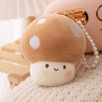 1 vnt. 10 cm animacinio grybo pliušinis žaislas Kawaii augalo pliušinis grybas su perlų pakabuku lėlės mielas žaislas vaikams mergaitėms dovanos ruda