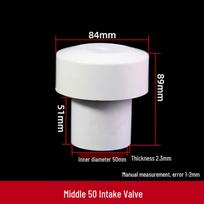 PVC Automatinis oro įleidimo vožtuvas ir drenažinis vamzdis su apsauga nuo žiurkių ir lietaus dangteliu 5075110 Model 1 white
