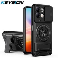 KEYSION Magnetinis telefono dėklas skirtas Xiaomi Redmi 17 4G 5G Su slankiu kameros apsauginiu dangteliu Vertikalus stovas 360° žiedas Atsparus smūgiams galinis dangtelis for Redmi 17