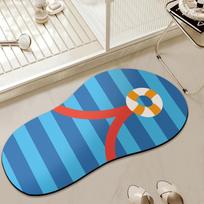 MELLON Seaside Style Bathroom Anti-slip Floor Mat Water-absorbing Quick-drying Doormat Diatomaceous Earth Bath Mat Home Decor 30x50cm gray