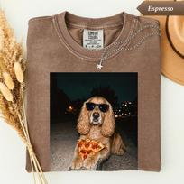 Cocker Spaniel Pizza Shirt, Funny Dog Lover Graphic Tee Present, Cool Pup T-Shirt, Dog Mom Gift, Dog Dad Tee, Pet Owner Birthday Gift 4XL black