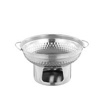 Thickened Stainless Steel Hot Pot 20/22cm Dessert Holder Multipurpose Thai Hot Pot  Hiking Trip 01 Silver 22cm