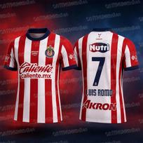 2026 Guadalajara Chivas Luis 7# Football Jersey Summer Sports Football T-shirt Breathable Quick Drying Family Matching 6XL red