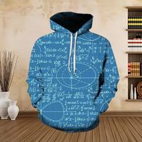 New Science Formula Math 3D Print Hoodies Men Long Sleeves Tops Students Pullover Cartoon Hoodie Streetwear Autumn Sweatshirts S gray