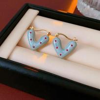 Personalized Creative Red Polka Dot Blue Love Earrings for Women High-end Versatile Sweet and Romantic Summer Beach Accessories gray