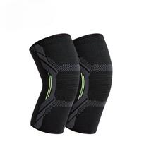 Summer Knitted Nylon Sports Knee Pads for Men and Women Cycling Protective Gear  Running Skipping Rope Fitness Thin Warm and Breathable Leggings XL black