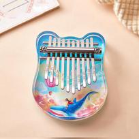 Kalimba 10 klavišų nykščio pianinas skaidrus akrilinis mini pirštų pianinas klaviatūrinis instrumentas Kalėdinė dovana pirštų pianinas suaugusiems vaikams gray