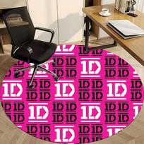 1 vnt. One Direction prekių kėdės kilimėlis biurui Neslystantis, Lengvas, Skalbiamas mašinoje kilimas biurui, miegojimui, kambariui Šventinė dekoracija 120cm pink
