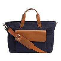 MaheTri Voyager Drobės Odos Portfelis, Tamsiai Mėlynas Vyrams & Moterims 16-Inch mėlyna