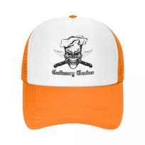 Personalized Culinary Genius Skull Chef Trucker Hat for Unisex Women Adjustable Unisex Cooking Pirate Baseball Cap Outdoor Dad Hat One Size white