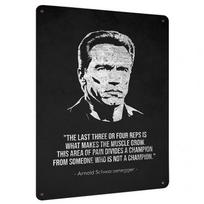 Arnold Schwarzenegger Motivational Metal Wall Art Fitness Gym Decor Inspirational Quote Poster for Home Studio 7.9x11.8In(20x30cm) white