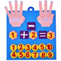 Montessori Kindergarten Math Toy Sets Felt Finger Math Numbers Preschool Counting Manipulatives Juegos Educativos Para Niños pink