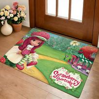 Anime S-strawberry S-shortcake Floor Mat Cozy Flannel Soft Thick Non-Slip Mat For Living Room Bedroom Kitchen Decor Rugs 40x60cm green