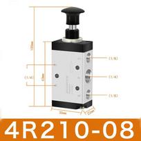 Pneumatic Hand-operated Valve 4R210-08 4R310-10 Two-position Five-way Manual Reversing Valve Cylinder Control Valve Switch (as the picture,only valve)