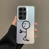 Case For Samsung A56 A36 A26 A24 A16 A14 A12 A32 A50 A70 A22 A30 A34 A54 A52 5G A06 4G Silver IMD Cover Cute Matchstick Propose For A56 5G-A36 5G white