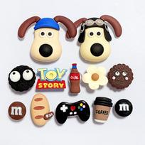 Crocs Accessories: Cute Pilot Dog Shoe Buckles & Flowers - DIY Detachable Resin Ornaments gray