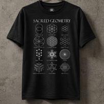 Sacred Geometry Shirt - Metatron's Cube, Flower of Life Spiritual Graphic Tee 4XL black