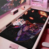 Large Locking Edge Desktop Keyboard Mat PC Office Accessories Anime DAN DA DAN Mousepad Ayase Momo Takakura Ken Seiko Laptop Rug 30cmx60cm(11.8x23.6inch) brown