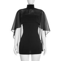 Spring new solid color shawl tube top slim fit hip wrap dress short skirt two-piece set L juoda