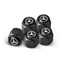 Benz amg 5Pcs Car Tire Valve caps Emblem Metal Cap Case For Mercedes Benz B/C/E/S Class A Class C200L GLC GLE CLA  Car Styling Accessory