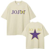 Japanese Anime JoJo Bizarre Adventure Kujo Jolyne Graphic T-shirts Men Women Casual Manga Short Sleeve T Shirts Unisex Fans Gift S beige