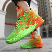 Basketball Shoes New Big Children Youth Mandarin Duck Mesh Fly Woven Sports Combat Boots High Top Training 44