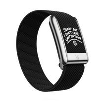 WHOOP 5.0 MG Juodas pintas nailoninis riešo dirželis su karūnos grafika ir raidžių spaudiniu Street Style Sportinis pakaitinis dirželis WHOOP 5.0 black