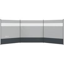 Camping Windbreaker with Clear Windows, Carry Bag and Steel Poles, for Beach Caravan Campervan, 440 x 140cm, Grey 440 x 1 x 140 cm pilka