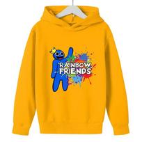 Rainbow friends New Boys' Hoodies game Cartoon Print Children's Spring Autumn Winter Long Sleeve Sweatshirt cute girls hoodies 120cm orange