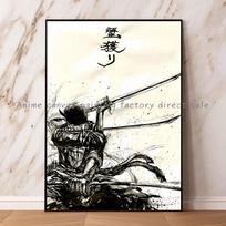 Anime One Piece Zoro Plakatas Rašalas HD Spaudinys Drobės Tapyba Sienos Menas Freska Tinka Kavinės Namų Sienos Dekoravimui Paveikslas Dovana 30*40cm No Frame