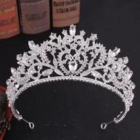 Vestuvinė krištolinė tiara barokinė karūna nuotakos galvos juosta plaukų dekoracija nuotaka karališkos karūnos elegantiška vestuvinė tiara vestuvių dekorui gray