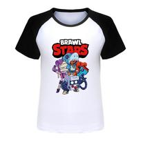 4093 Vaikų Brawl Stars Spausdinimo Raglan trumpomis rankovėmis T-shirt 150cm juoda