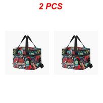 2PCS Picnic Bag Easy To Carry Easy to Carry Picnic Bag Navy Oxford Cloth Lunch Bag Storage Supplies Spacious Capacity Insulation Bag  Practical Use Style F 2pcs black