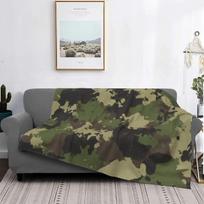 Žalios kamufliažinės antklodės Flanelinės Pavasario Rudens Armijos kamufliažas Kvėpuojanti Lengva Plona Mesti antklodė Lovai Sofa Antklodė 130x150cm