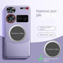 For Nubia Z80 Ultra Case Luxury PU leather Skin Magnetic Protective Back Cover Case For Nubia Z80 Z70 Z60 Ultra Z60S Pro shell ZTE nubia Z60 Ultra violetinė