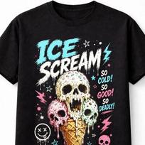 Ice Scream Skull Ice Cream Goth Horror Halloween Unisex TShirt 3XL white