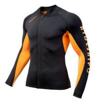 2 mm neopreno hidrokostiumo viršus laisvajam nardymui, snorkelingui, banglenčių sportui vyrams ir moterims šildanti apsauginė striukė Medium black