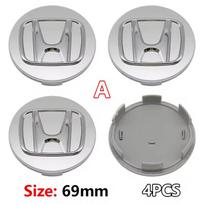 4Pcs/set 69mm 58mm Car Wheel Center Hub Caps Rims Cover Logo For Honda Civic Accord Fit CRV Jazz Odyssey Insight Legend HRV AY3 white